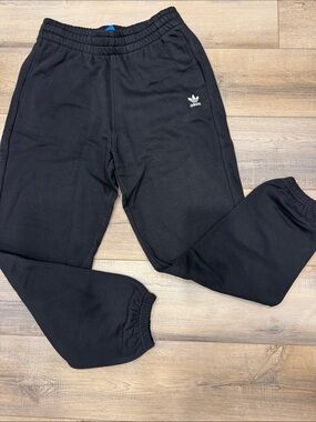 adidas Kids Black Sweat Joggers with White Trefoil